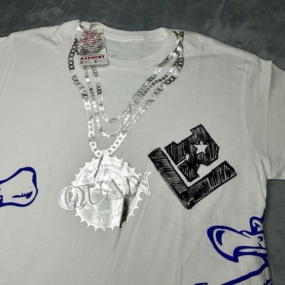 Vintage Sz M 90s Parody Raunchy QUAN Rich Home Funny Hip Hop Rap Shirt Side Tee - Picture 5 of 15